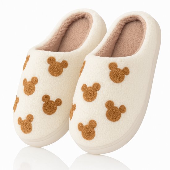 Pantoufles femmes Ours Twenty4seven® - Pantoufles de Noël et d'hiver - Pantoufles de Noël pour femmes et hommes - Pantoufles Wit - Pointure 39/40
