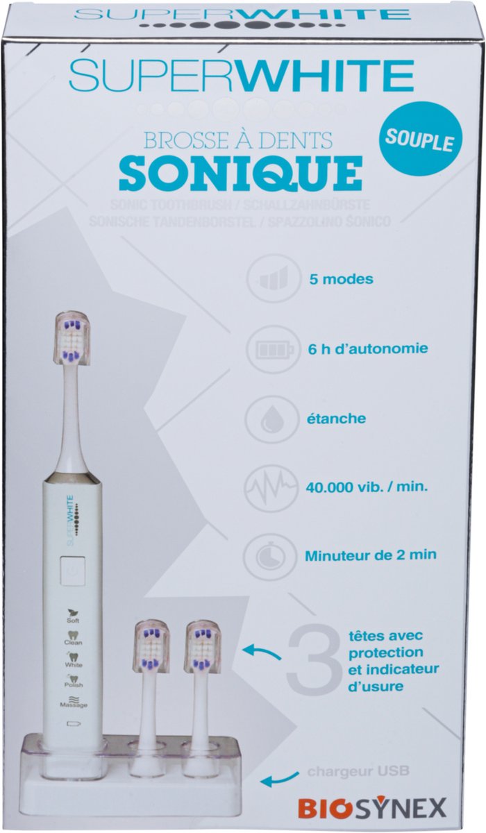 SUPERWHITE Sonische Tandenborstel - Black