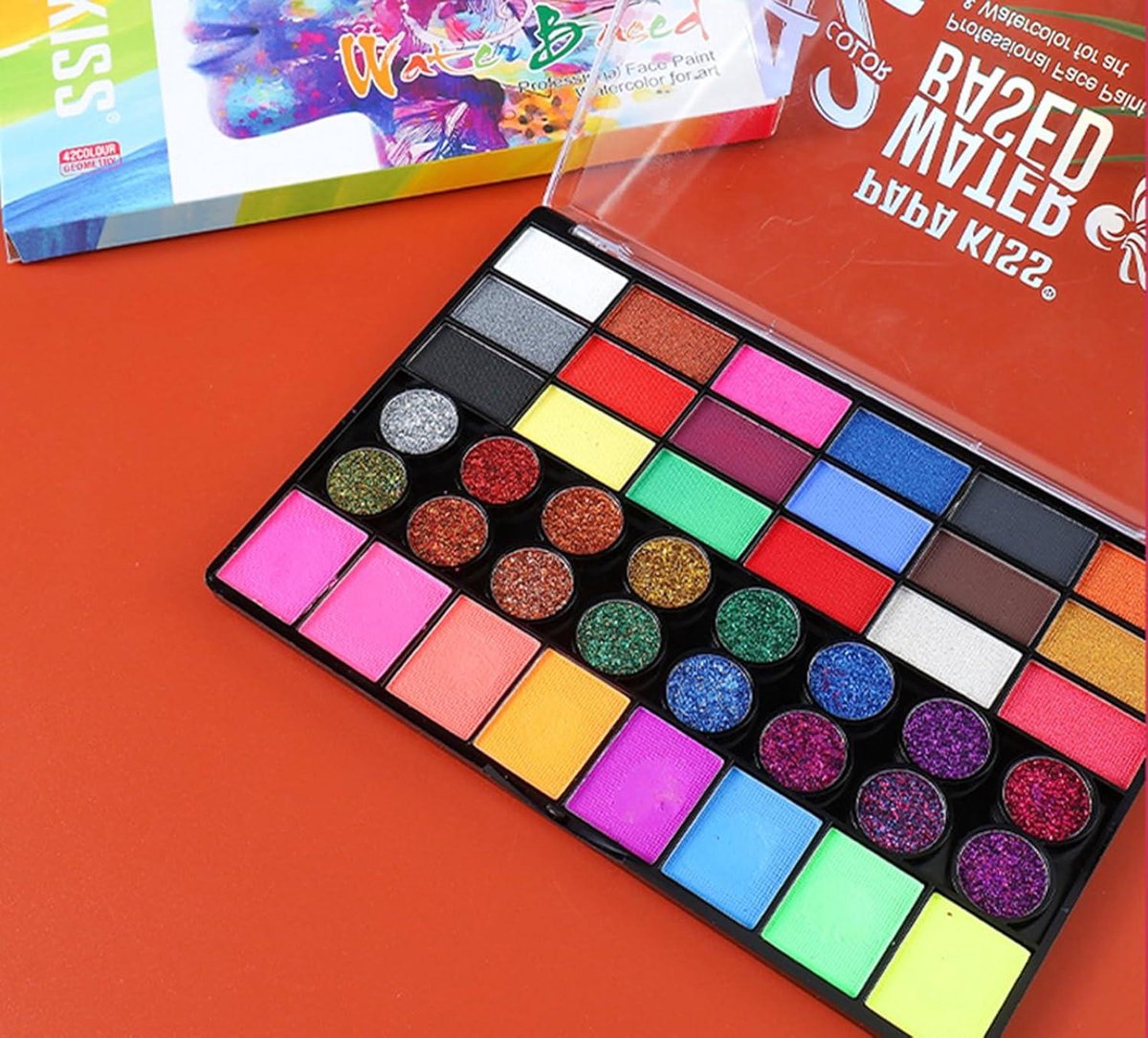 EGoods - Kinderen Make Up set 42 Kleuren Geverfde Toneelmake Up Creatieve DIY - Gezichtsmake Up Halloween Thema Kerstmis Toneelvoorstellingen