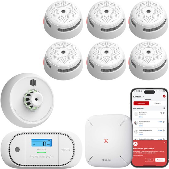 X-Sense Complete Link+ Pro Slimme bundel - 6 XS01-M Rookmelders, 1 XC01 ...