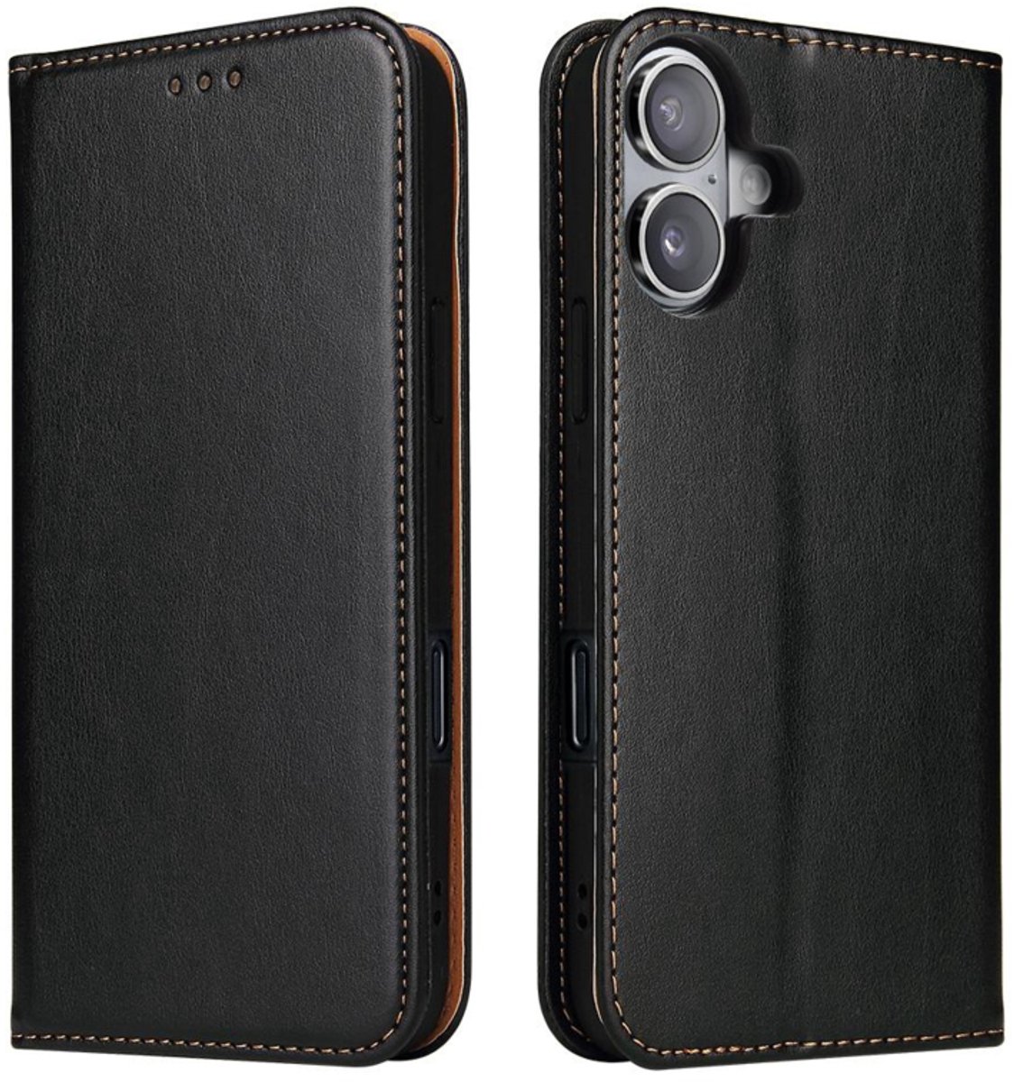 Luxe BookCover Hoes Etui geschikt voor Apple iPhone 17 - Zwart