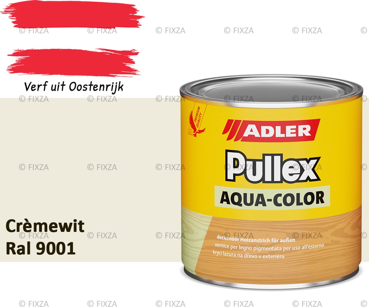 ADLER Pullex Aqua-Color Houtverf Buiten – Crèmewit – 0,75 Liter – Watergedragen houtbescherming voor Buitenhout – Beschermt tegen Schimmel en Algen