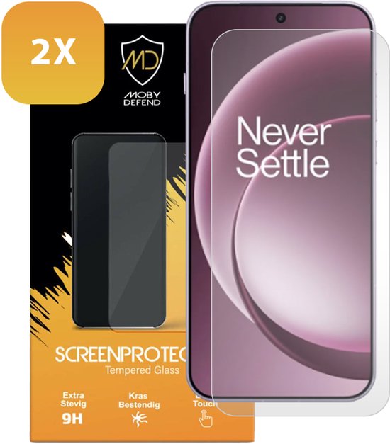 Lot de 2 Protecteurs d'écran MobyDefend - Compatibles avec OnePlus 15 - Protections d'écran compatibles avec les coques - Glas trempé