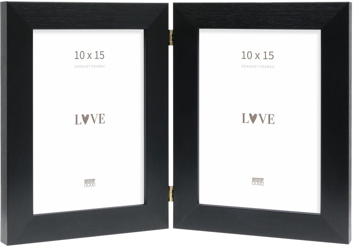Deknudt Frames fotolijst S41VH2 H2V - zwart - tweeluik - 2x 10x15 cm