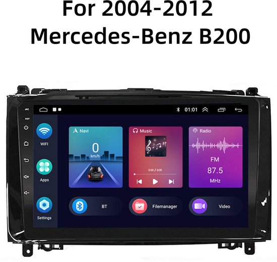 2+32G Android 11 Auto Radio met GPS Navigatie, AHD Camera & compatible Carplay voor Mercedes Benz B200 (2004-2012) - 9" Touchscreen Autoradio