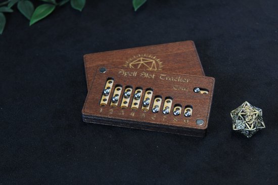 Suivi des emplacements de sorts pour D&D - Bois - Marron - D20