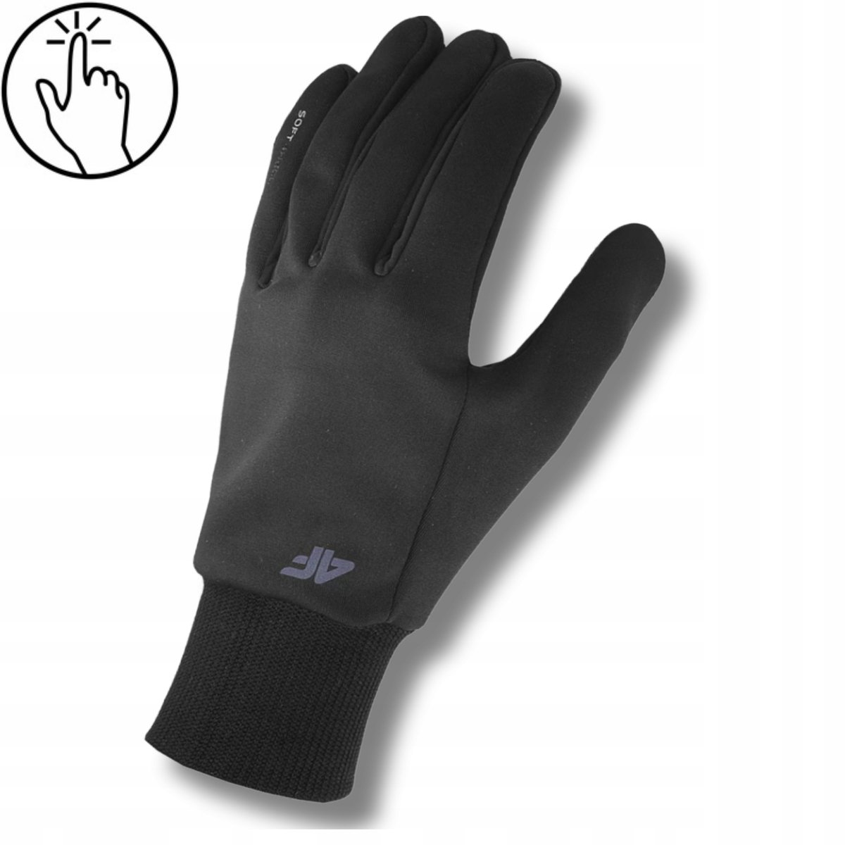 4F Softshell Winterhandschoenen Unisex Touchscreen Zwart