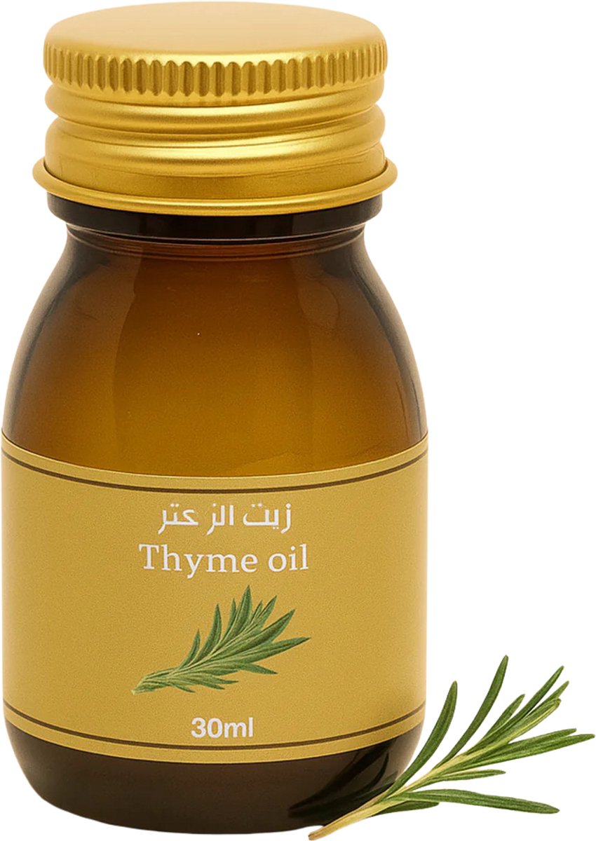 RNC. - Tijmolie 30ml – 100% Pure & Eetbare Essentiële Olie – Natuurlijk Antiseptisch, Antibacterieel & Schimmelwerend – Voor Aromatherapie, Massage, Huidverzorging & Ontspanning – Ondersteunt Ademhaling & Spierverlichting