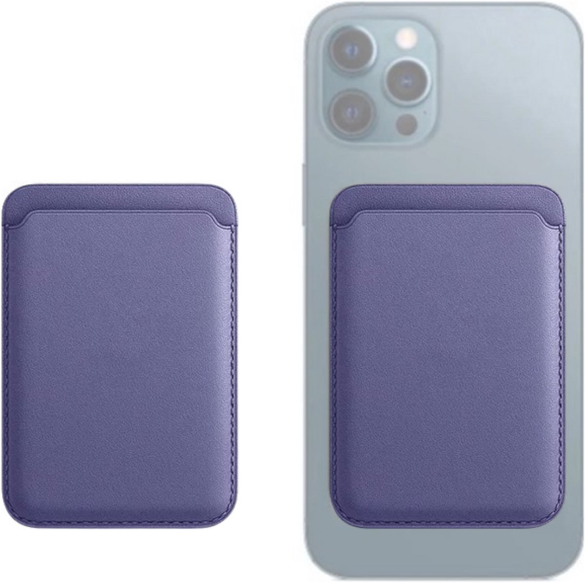 Pradeo - Magsafe Pasjeshouder - Magnetische Kaarthouder Geschikt Voor Apple iPhone - Magsafe Portemonnee Voor Telefoon - Magnetische Wallet - Card Holder Phone - Geschikt Voor iPhone 12/13/14/15/16/17 - Paars