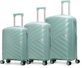 Sanzhiyang – Set van 3 koffers – 20 – 24 – 28 Inch – Rollende koffer op wielen – Trolley – Bagagetas set – Geïntegreerd hangslot – Donker grijs – Grande XL