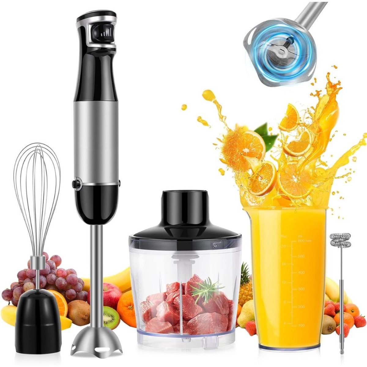 Thuys – Staafmixer Set – Hakmolen – Groentesnijder – Soepmaker – Zwart