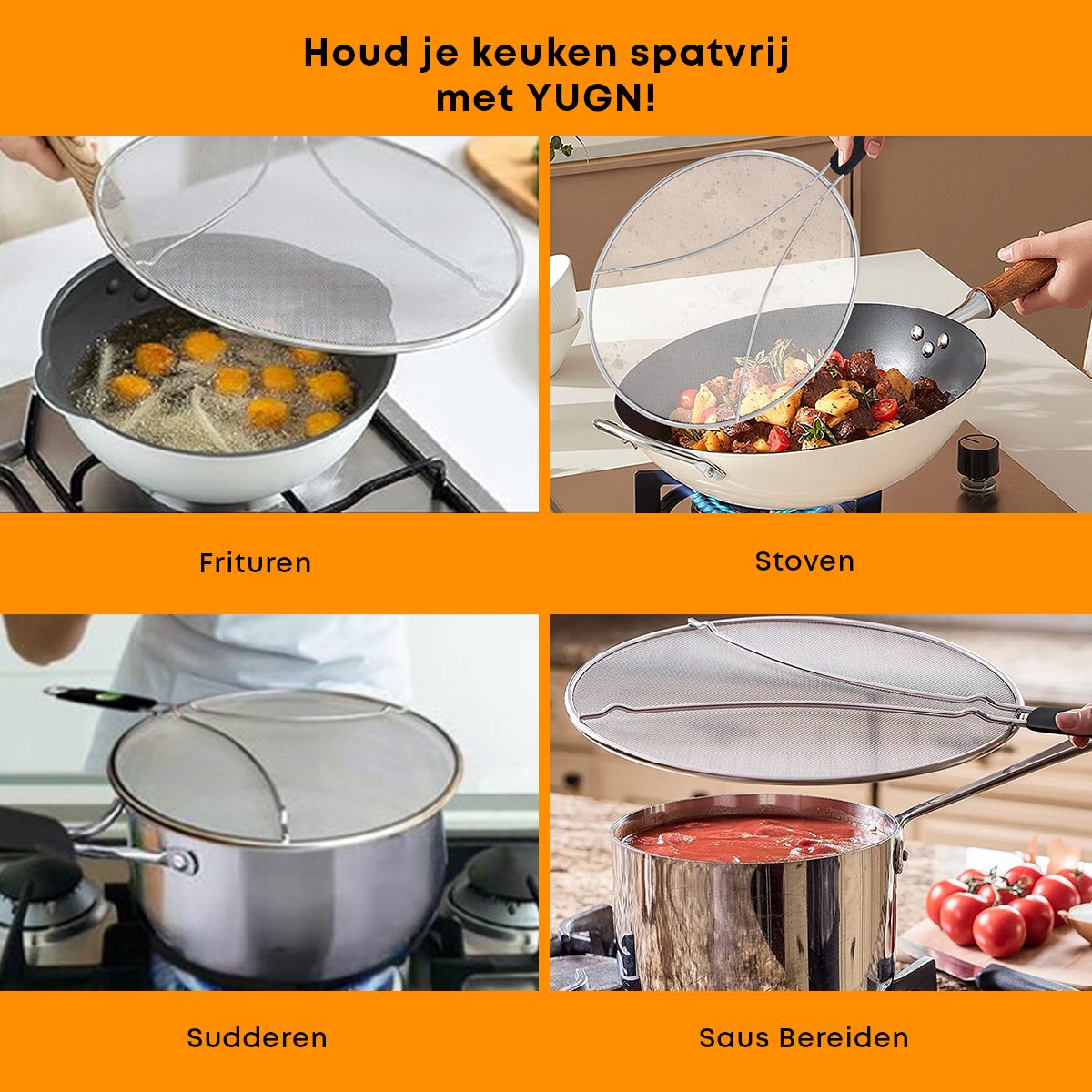 YUGN YUGN 38CM RVS Spatdeksel - afbeelding 5