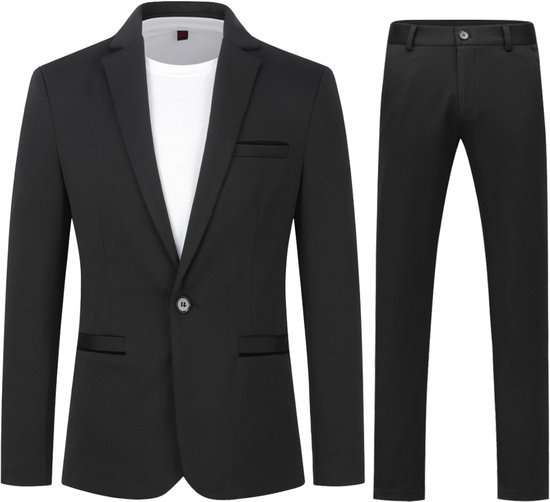Costume deux pièces pour homme Allthemen - Coupe ajustée et un seul bouton - XL