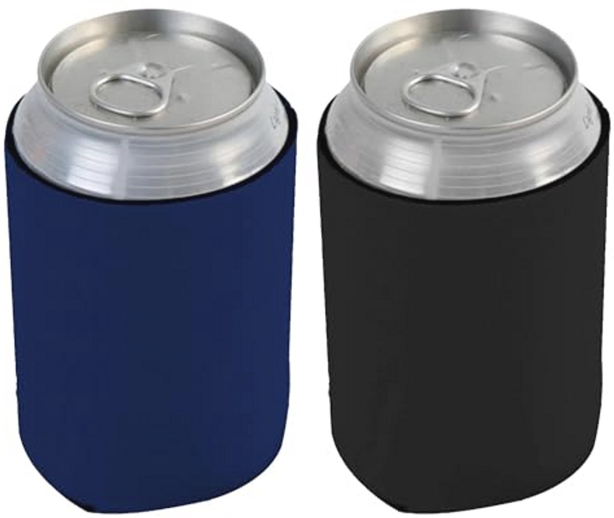 Set van 2 Blikkoelers voor Bierblikjes en Andere Blikjes - Marineblauw en Zwart - 330 ml