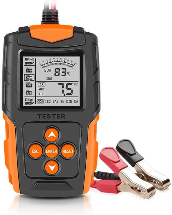 Ynkkvre - Scanner en Batterijtester - Test Tool - Capaciteit Tester - Accu Tester - 12V/24V Systeem - 99.5% Nauwkeurig - 3 Seconden Meting