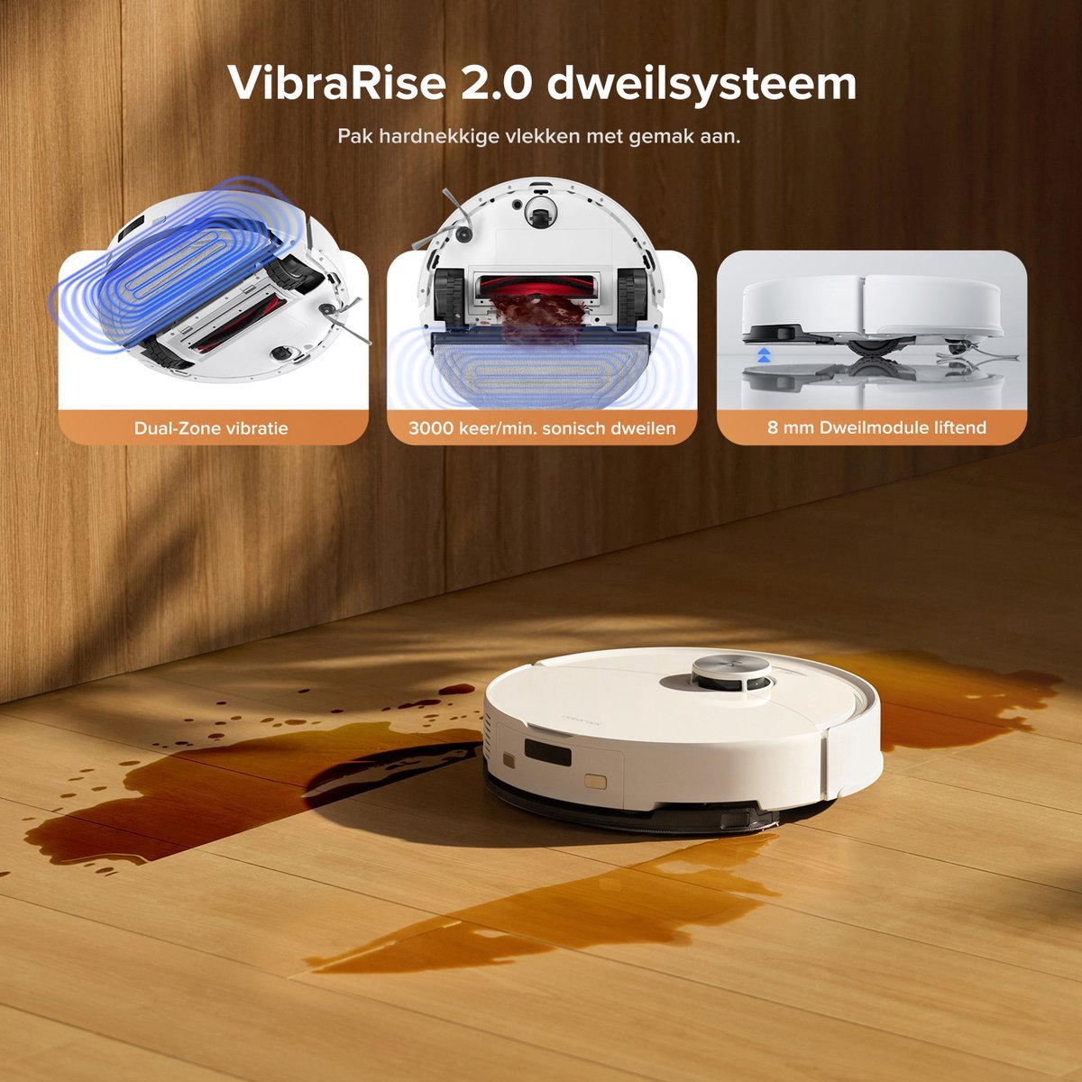Roborock Q10 S5+ Set Robotstofzuiger en Dweil met Zelflediging– Zuigkracht van 10000 Pa–Vibrerende dweilpads– Handsfree Reinigen tot 7 Weken– Dubbel Anti-klitontwerp– Automatisch dweilen– Obstakelvermijding–Wit– S8 Plus Upgrade–2 stofzakken — afbeelding 7