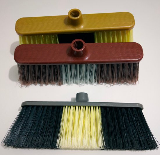 Clean Bezem met Steel - 132x28 cm - Binnenbezem - Voor Parket & Laminaat - Kamerveger - Zaalveger - Zachte Bezem - Straatbezem - Binnen Bezem - Groen/Geel - Ergonomische Huishoudbezem - Krasvrije Veger voor Gladde Vloeren - Fijnhaar Zachte Borstel van Merkloos	 — afbeelding 4