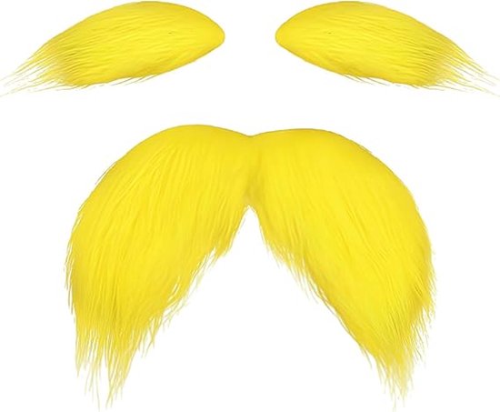 Gele baard en wenkbrauwen, nep snorren voor kinderen en volwassenen, Halloween kostuums en accessoires, leuke feestcadeaus voor mannen en vrouwen.