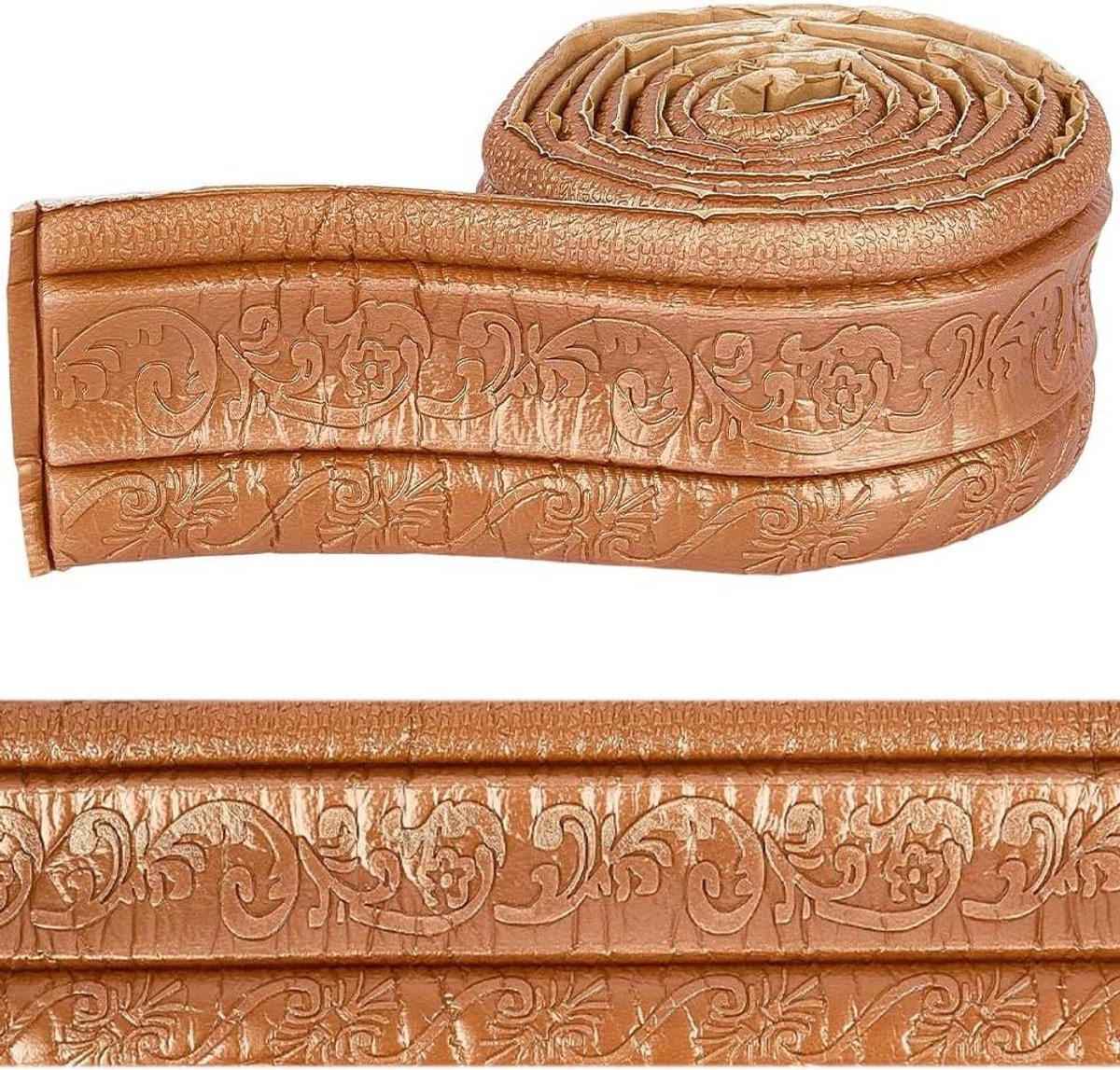 EGoods - Decoratieve Zelfklevende Muur Molding Kameel Schuim Vintage 3D Flexibele Bloemen Behang Trim Border Decor DIY - Thuis Hotel Spiegel.