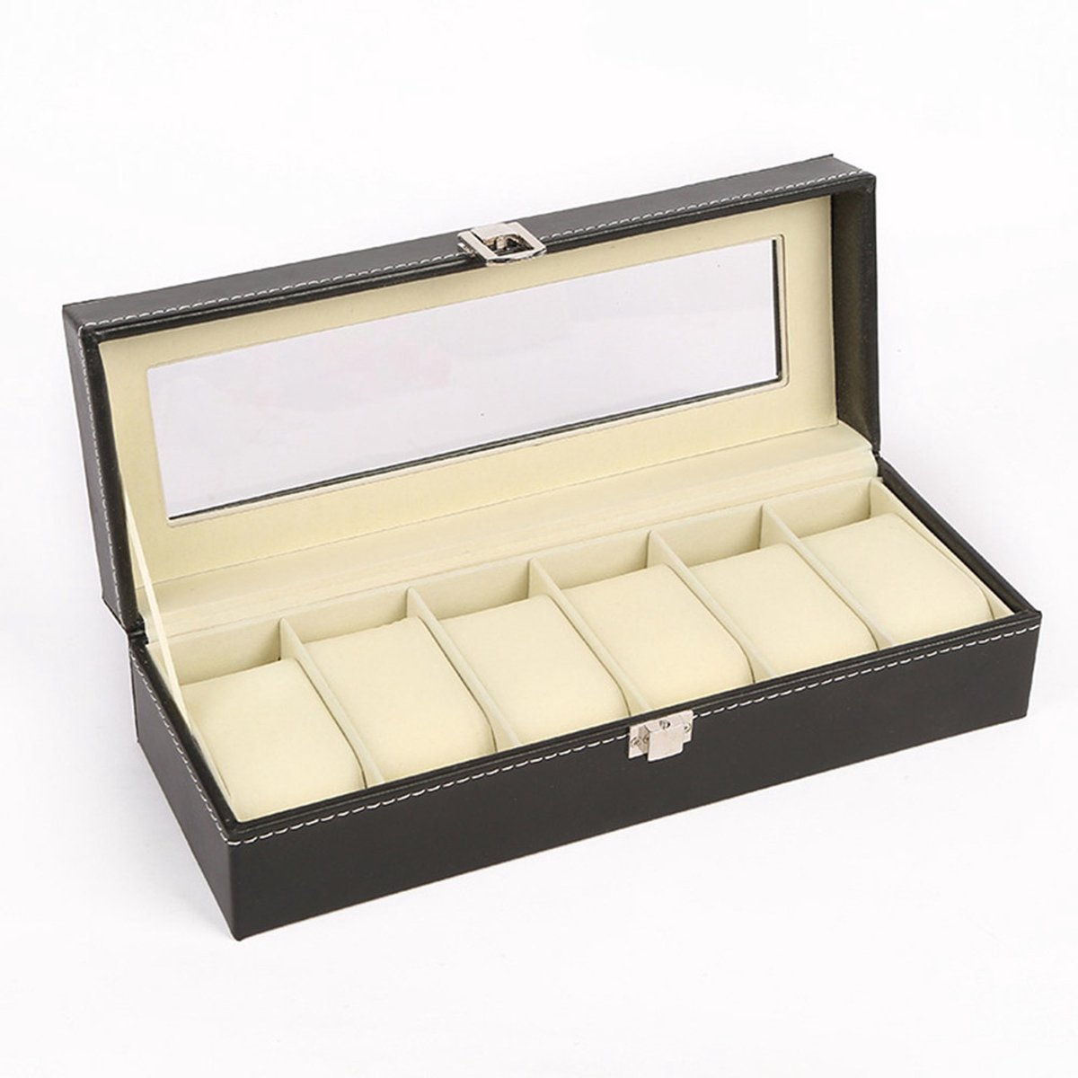 Luxe horlogebox - Horlogekast - Horlogebox voor 6 horloges - Horloge organizer - Herencadeau