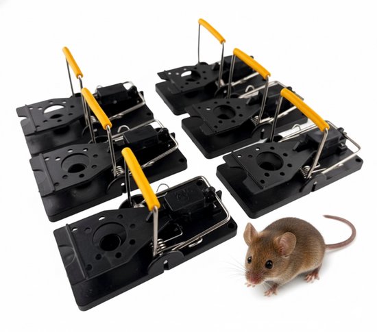 TWILG Muizenval - Muizenvallen - Muizenklem binnen en buiten - 6 stuks - Mouse trap - Muizengif Alternatief
