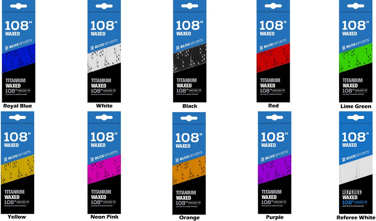 Blue sports Hockey Wax Veter (Diverse kleuren) (Kleur - White, Maat - 72" / 183 cm)