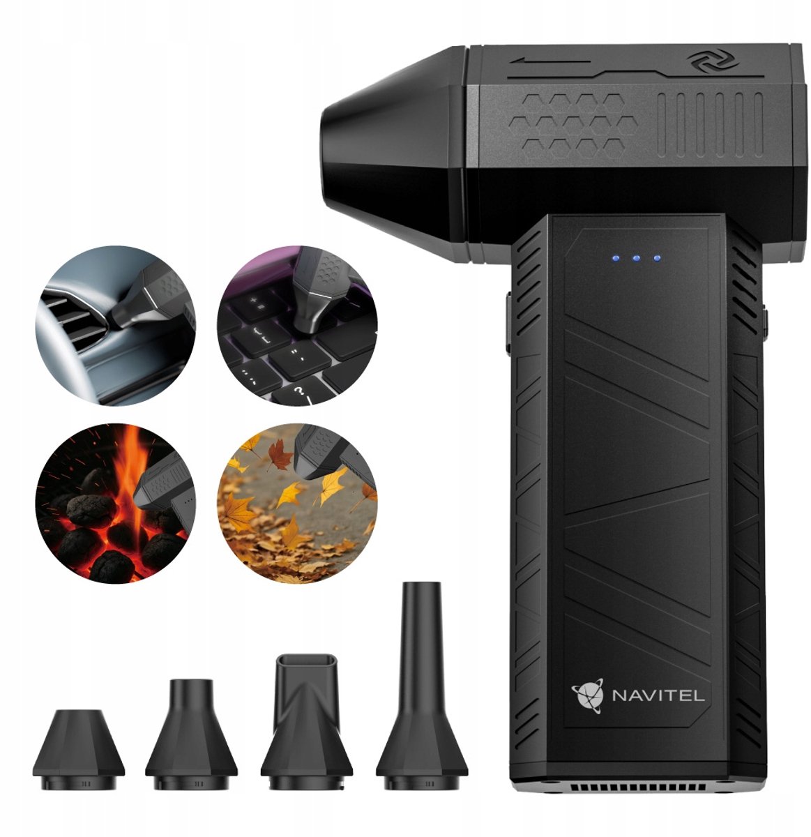 NAVITEL TF2 TURBO FAN: Krachtige Draadloze Bladblazer & Stofzuiger