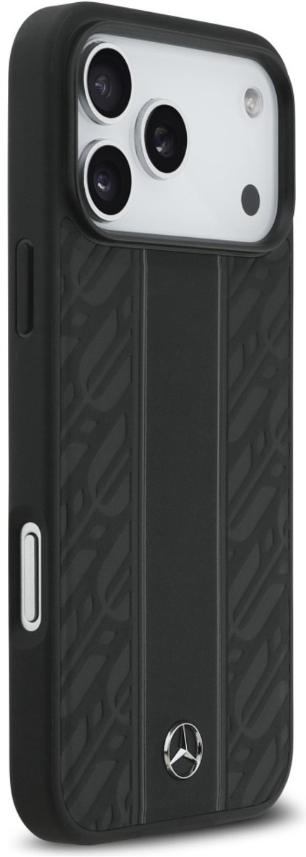 Mercedes-Benz Back Cover - iPhone 17 Pro Max - Zwart - Genuine Leather - Magsafe van Merkloos — afbeelding 4
