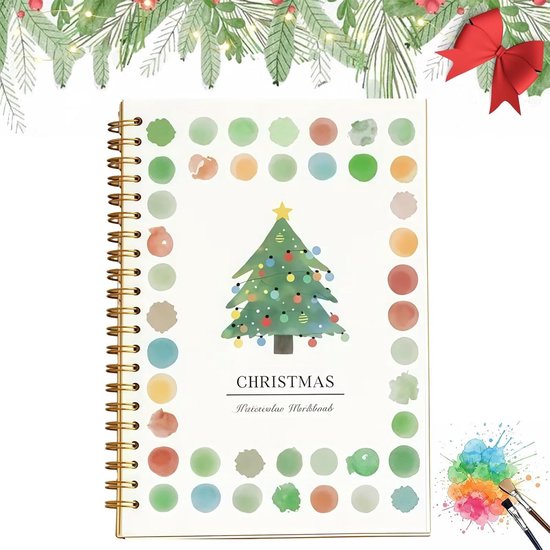 Mini-aquarelset, zak-aquarelset inclusief schetsboek en 8-delig houten palet, aquarelpapier, dagboek, pennen en klemmen voor scholieren, schilders en