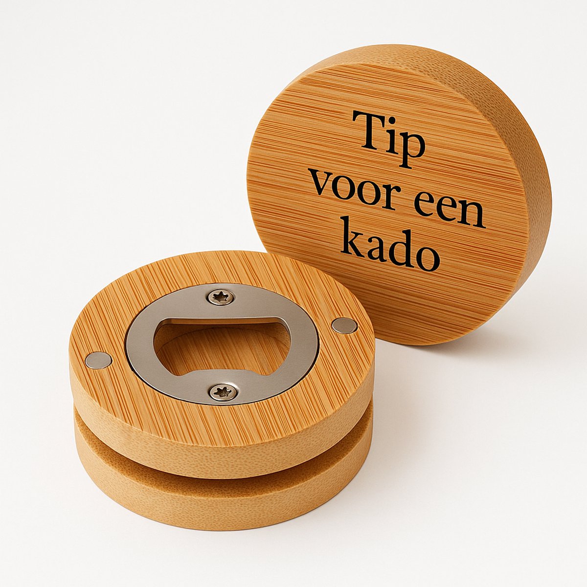Houten Flessenopener - Laser gegraveerd - Gepersonaliseerd - Cadeau of bruiloft