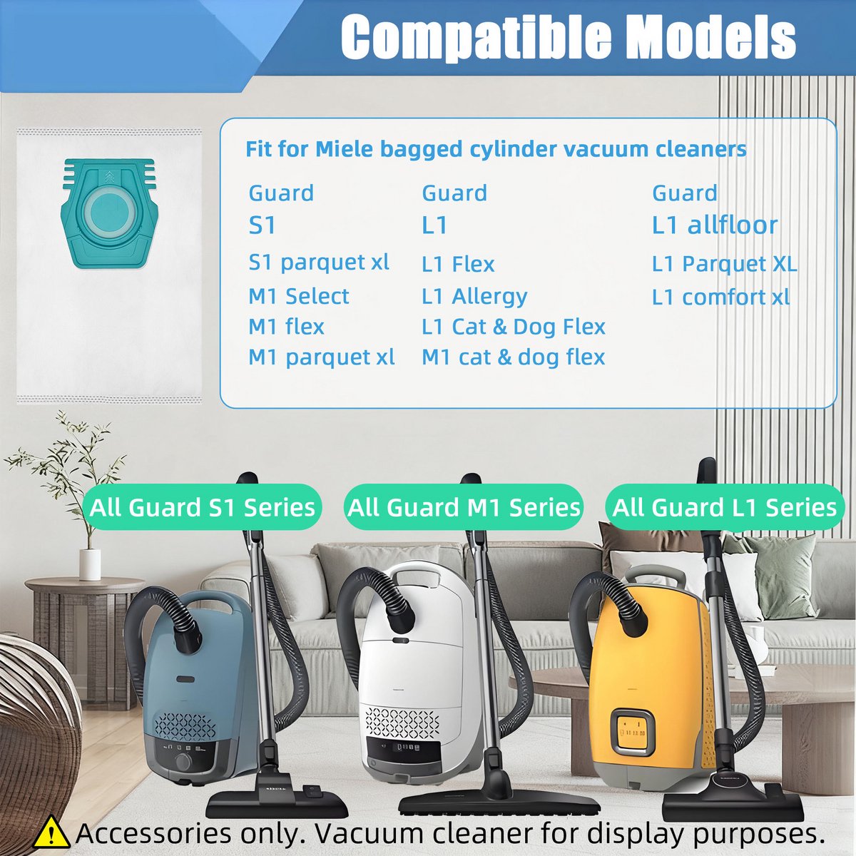 12 Stuks Stofzuigerzakken Vervanging geschikt voor Miele TU Guard L1/Guard S1/Guard M1 Series Stofzuiger Accessoire - Stofzuigerzakken - Stofzakken — afbeelding 6