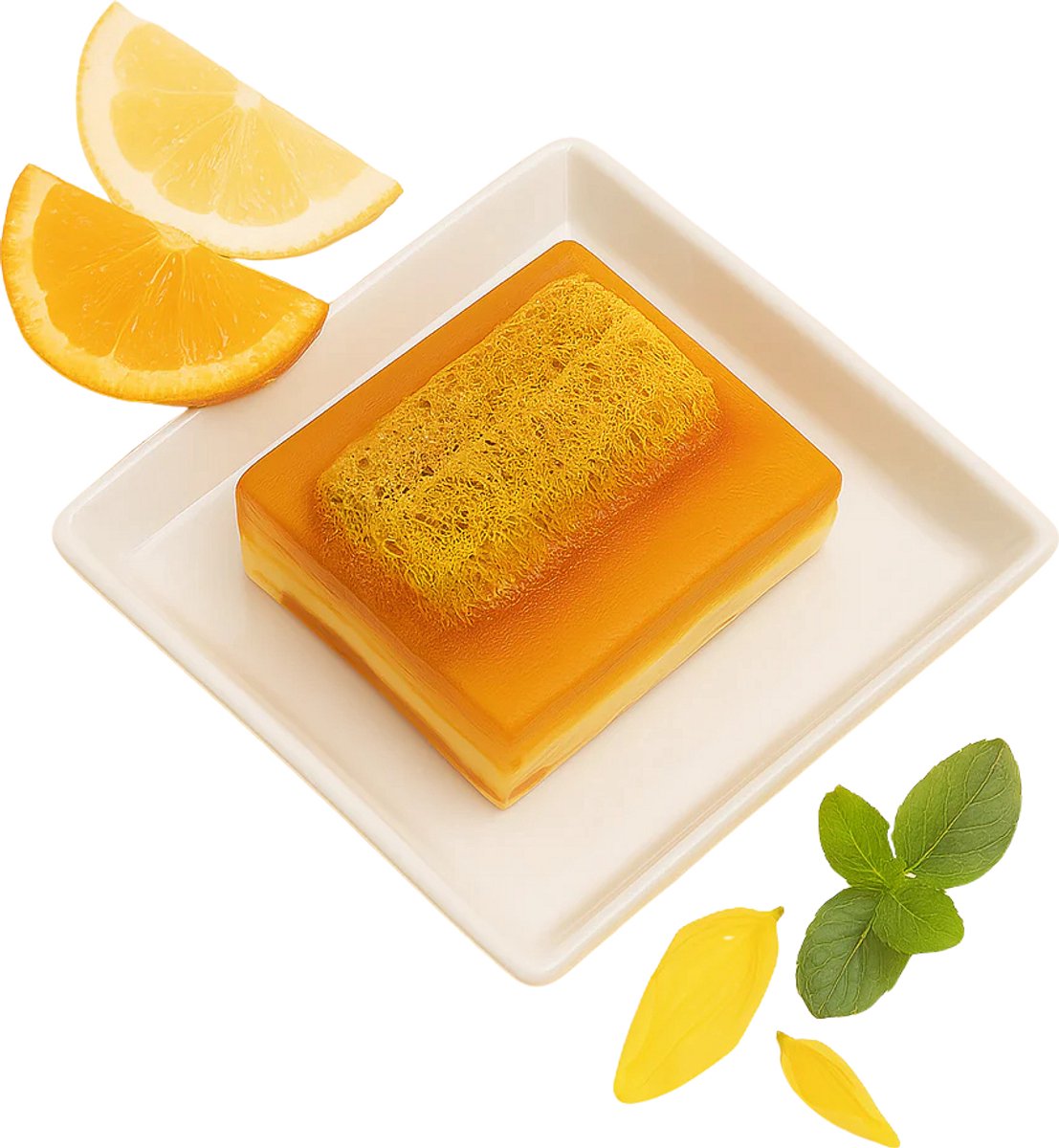 RNCosmetics - Glycerine Sinaasappel Zeep – Verstevigend & Verfrissend – Handgemaakt – Hydraterend – Met natuurlijke sinaasappelolie & pompoenvezels – Exfoliërend & celvernieuwend – Vegan & sulfaatvrij – Citrusgeur