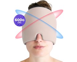 Ryce® Migraine Muts - Masker - Hoofd - Extra Dik 600G - Warmte & Koude Therapie - Hot Cold Pack - Pijn - Beige