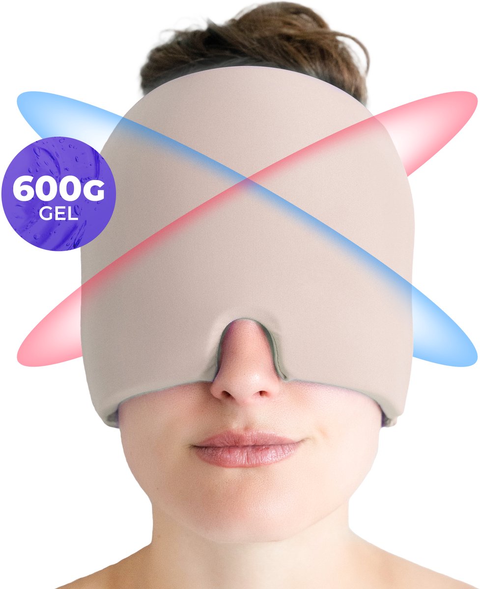 Ryce® Migraine Muts - Masker - Extra Dik 600G - Hoofdpijn - Warmte & Koude Therapie - Hot Cold Pack - Beige