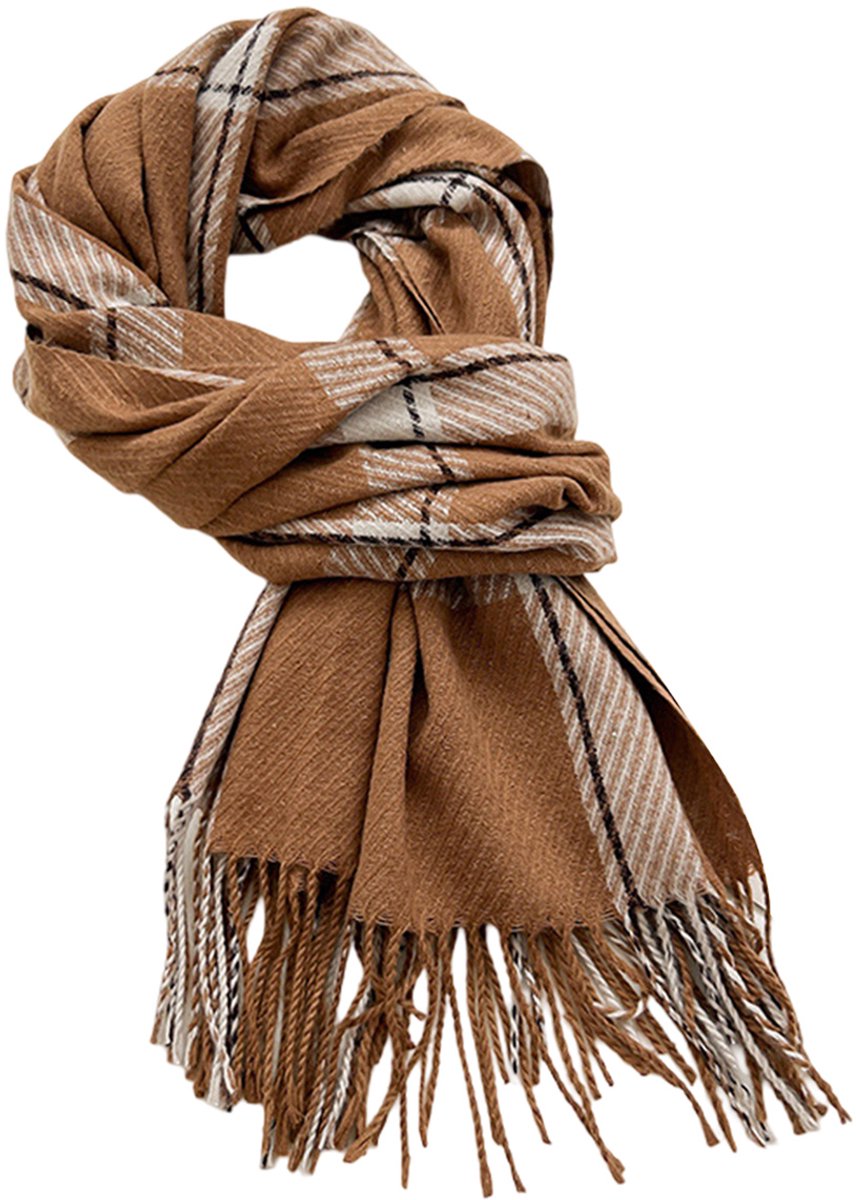 Winter Sjaal Dames - Koffiebruin Ruit - Dames - Dagelijks, Werk & Buiten - Cadeau