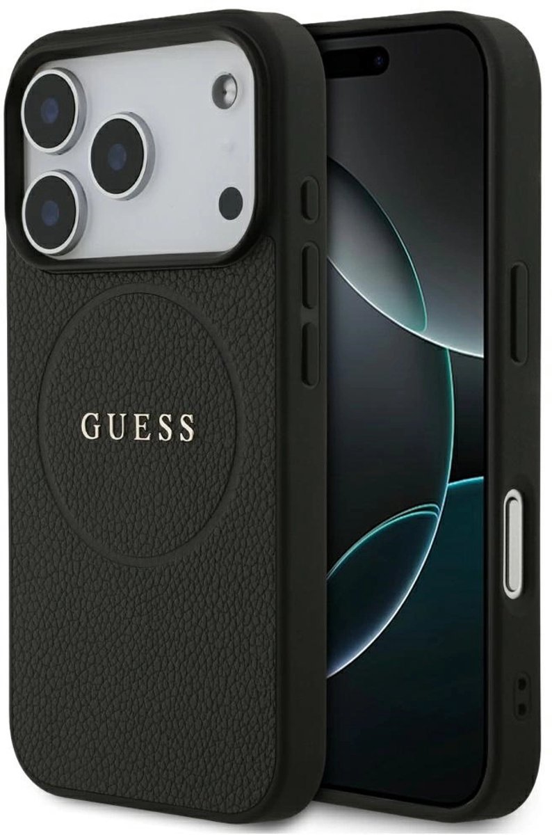 Guess Grained Ring Magsafe-Hoesje Voor Iphone 17 Pro Magnetische Hoes