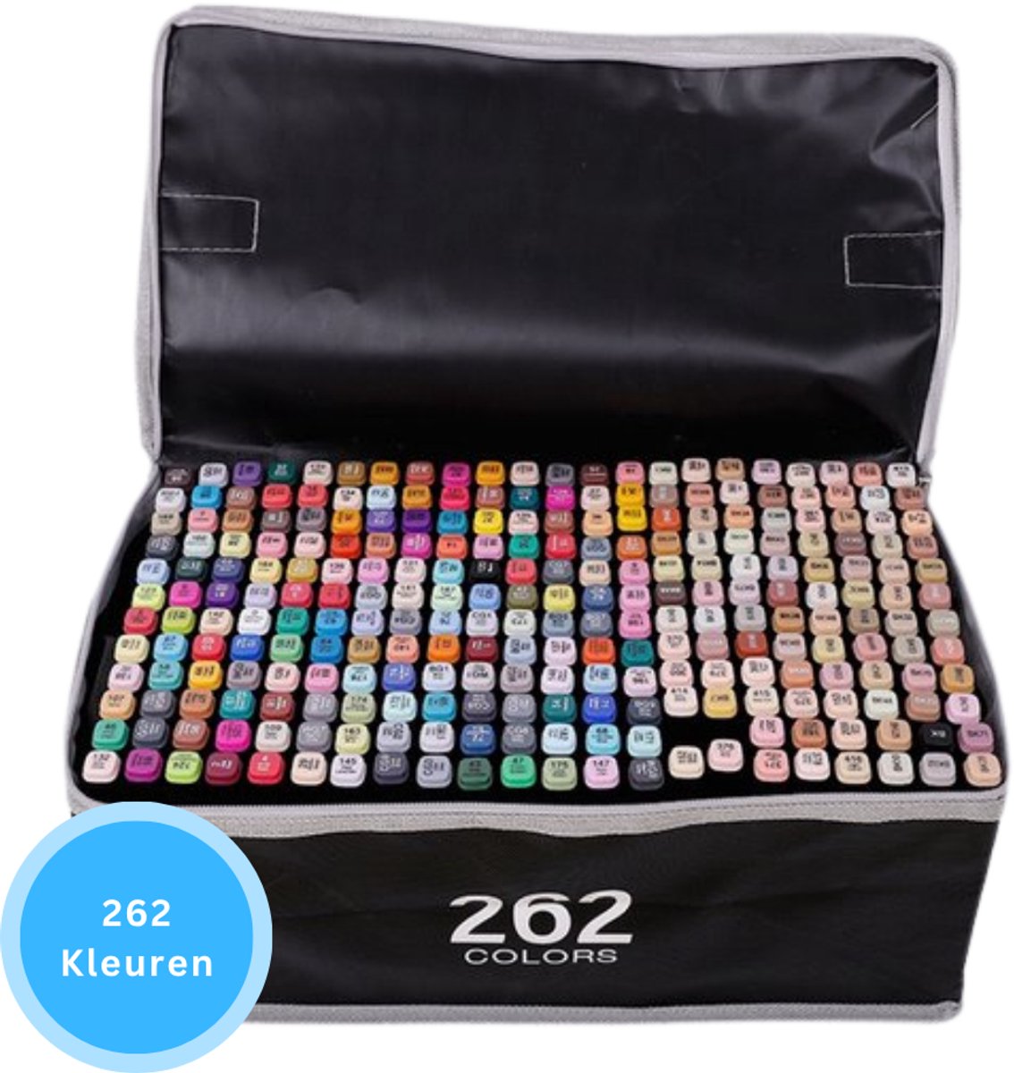 Livista Twinmarkers 262 stuks - voor volwassenen en kinderen - Alcohol Stiften - Dual-Tip Markers - Markeerstiften - Professionele Alcohol Markers - Dubbelzijdige Tip - Stiften - Opbergtas Met Houder