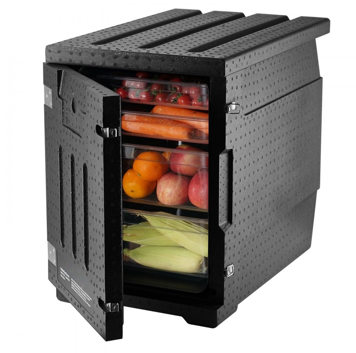 Geïsoleerde voedseltransportbox - Voorlader Thermobox - 90 L Capaciteit - LLDPE - Dubbele Sluitingen - Warm- en Koudhoudend - Voor Catering & Horeca