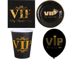 Vip party en decoratie pakket 38-delig - vip - party - decoratie - bord - beker - ballon - oud&nieuw - kerst - gala