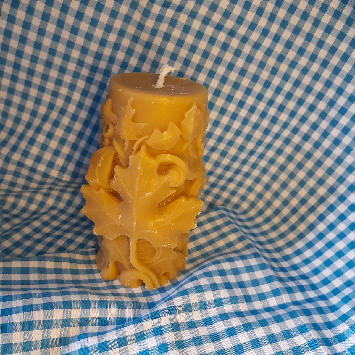 Bijenwas stompkaars maple leaf