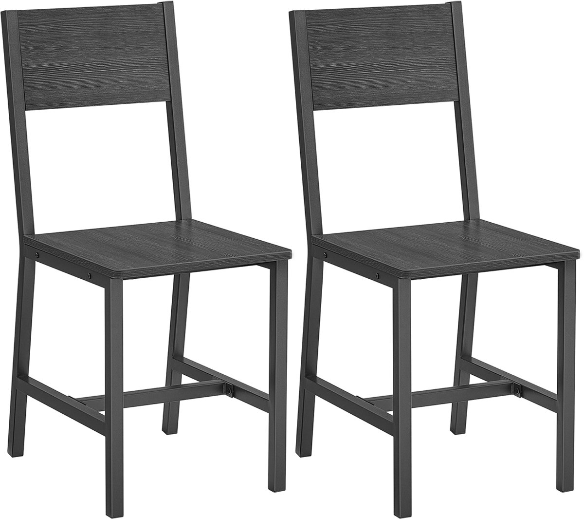 Eetkamerstoelen – Set van 2 – Antracietgrijs/Inktzwart