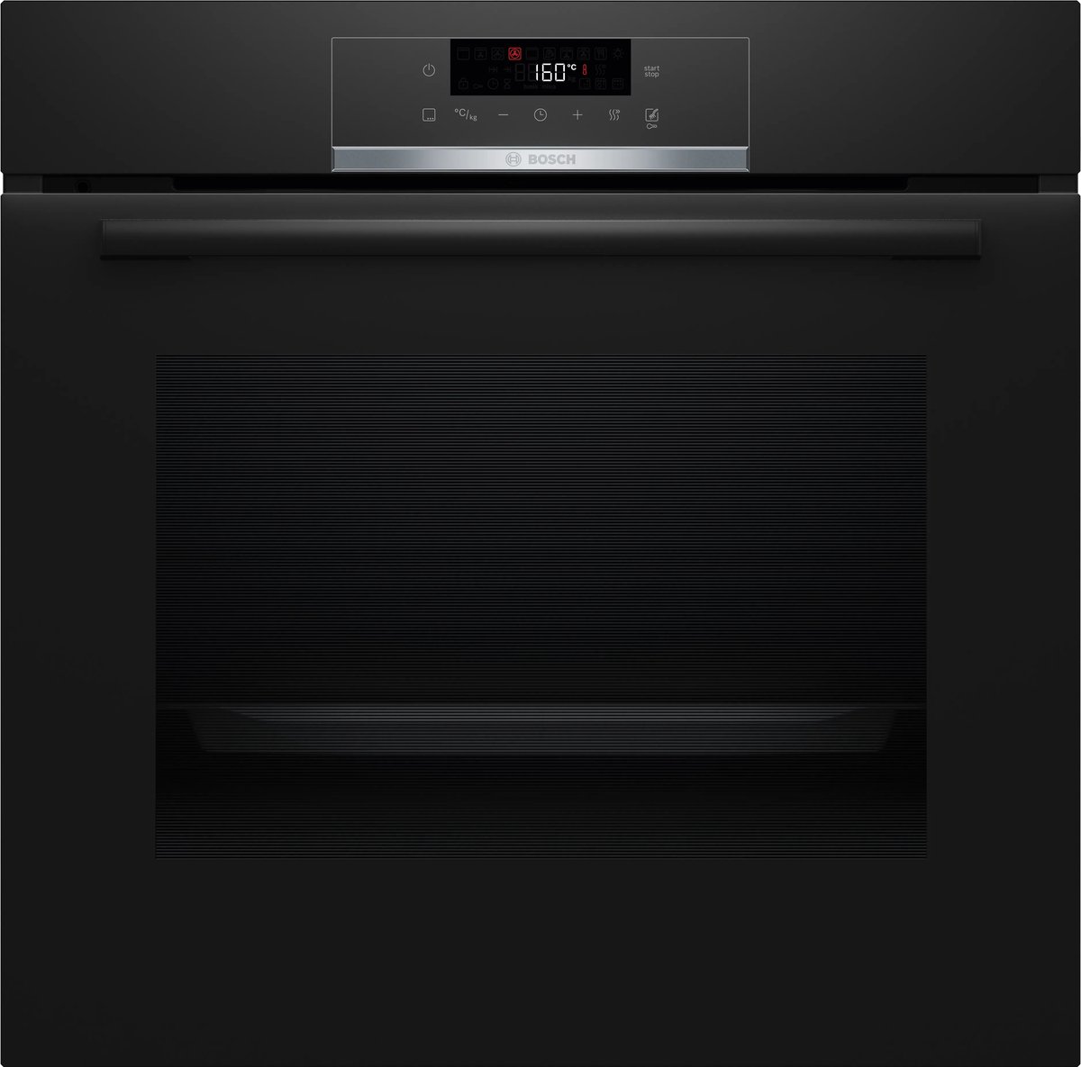 Bosch - HQG572BB3F - Serie 4 - Inbouwoven - Energielabel A+ - Air Fry-functie: voor perfect en gezonde gefrituurde gerechten - Eenvoudig te reinigen met pyrolytische zelfreiniging- Stoomoven - Zwart