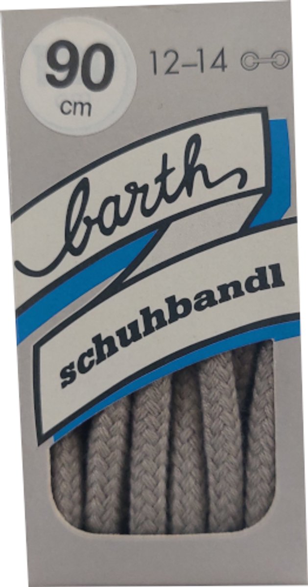 Barth Veter - Grijs - Extra Dik Rond - Lengte 90 cm - Dikte 5 mm - Schoenveter