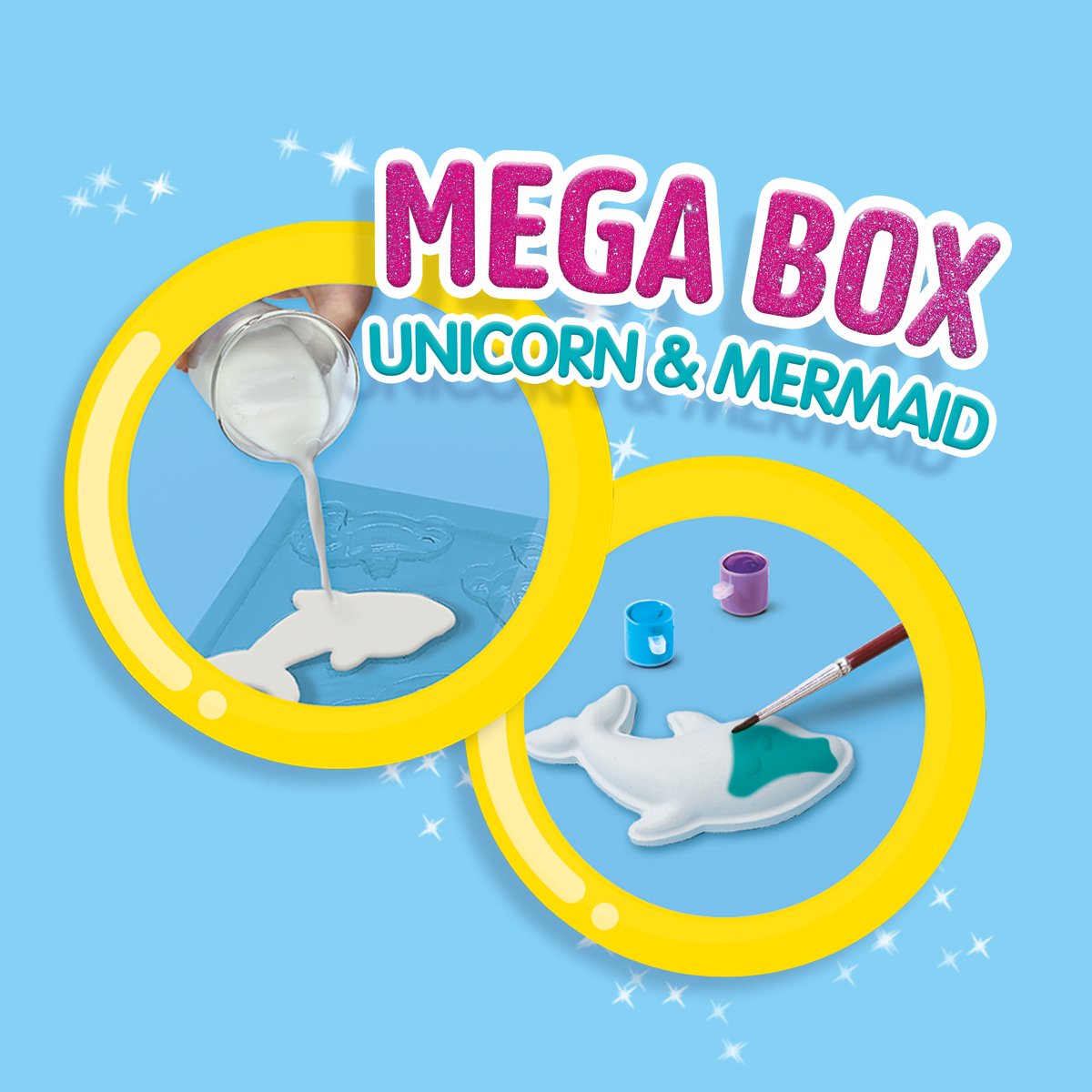 SES Creative Gieten en Schilderen Set - Unicorn en Zeemeermin Mega Box - Voor Meisjes vanaf 5 Jaar - Knutselen - Sneldrogend - Schoencadeautjes Sinterklaas — cadeau in Hobby - foto 5
