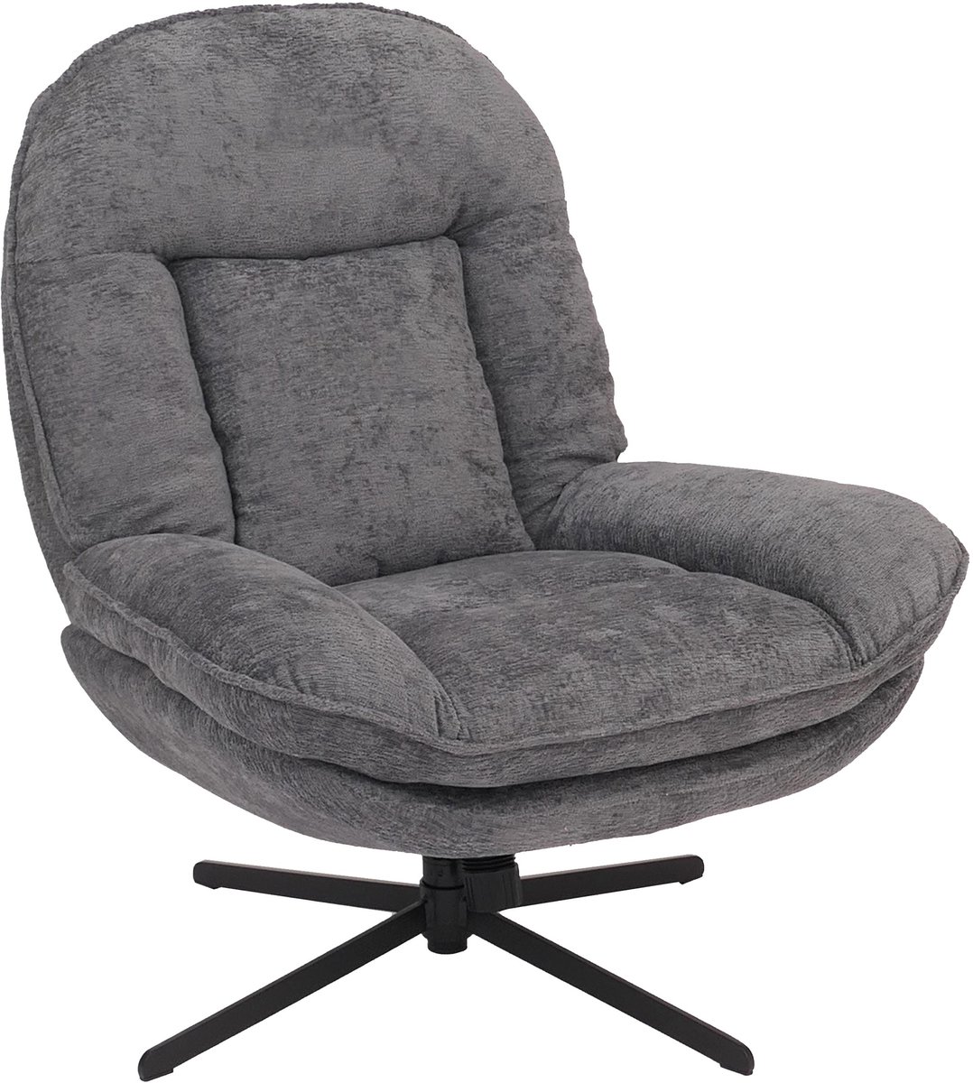 Relaxfauteuil MCW-P32, televisiefauteuil Nosag-vering Gestoffeerde fauteuil, draaibaar Metaal Stof/textiel Chenille (370 g/m²) ~ grijs