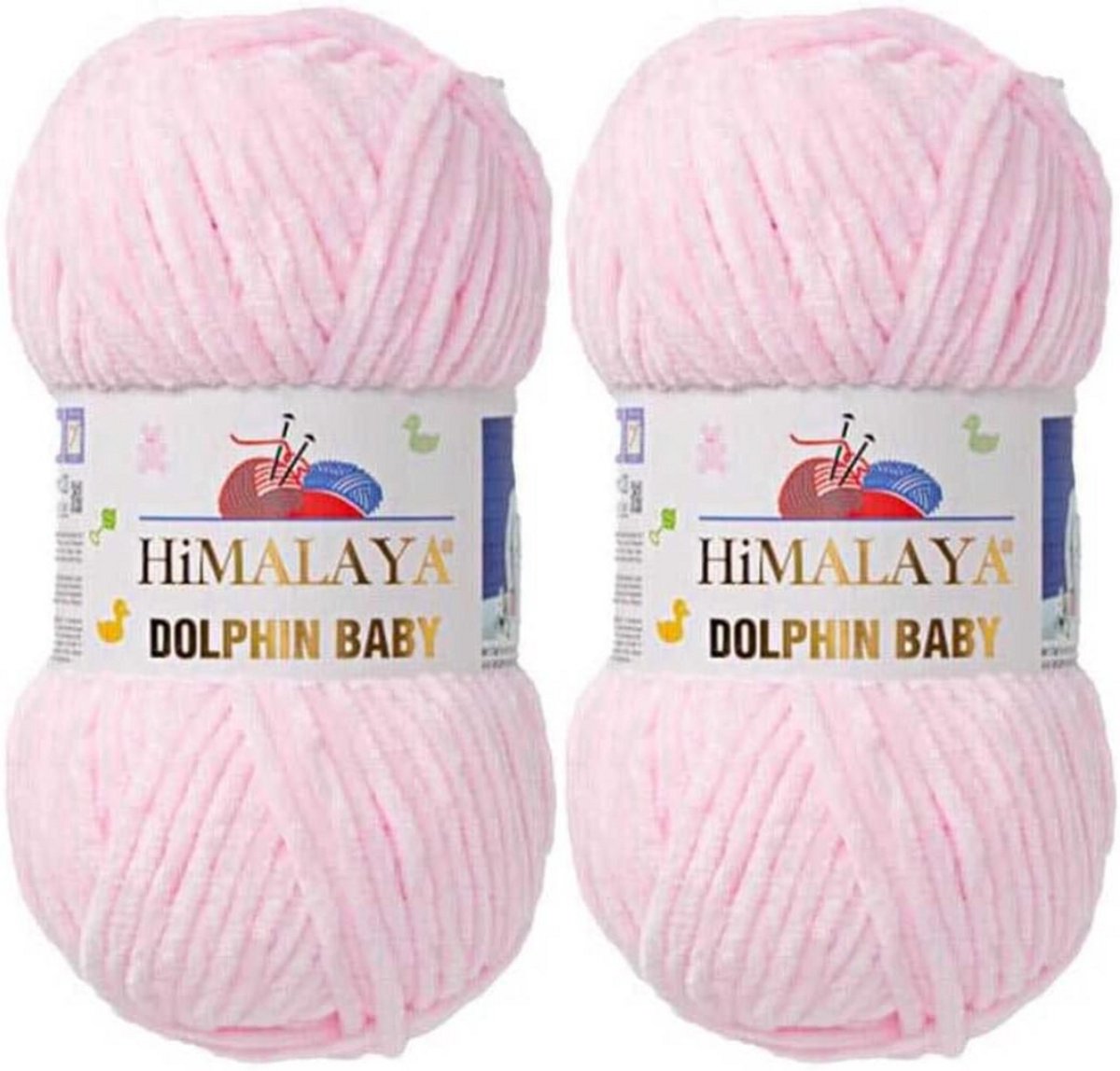 Himalaya Dolphin Baby -(2 stuks)-80303 Zacht Roze - Dolfijn Breien Gehaakte Garen 100g - Super Zachte Omvangrijk Dikke Pluche Fluwelen Bella Chenille Wol Kind Deken Amigurumi