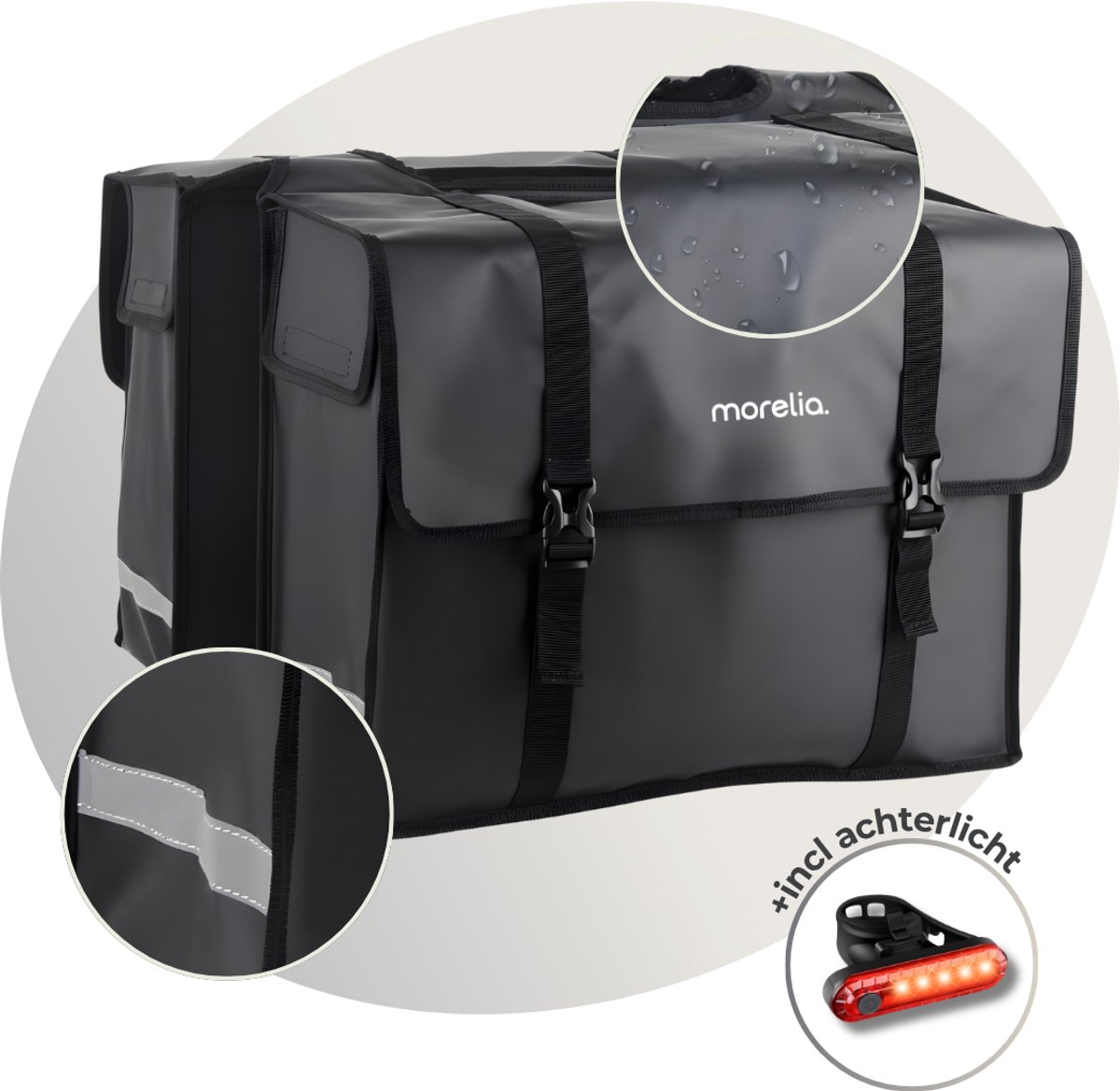 Morelia® Dubbele Fietstas - 100% Waterdicht - fietstassen voor elektrische en standaard fietsen - Tarpaulin materiaal