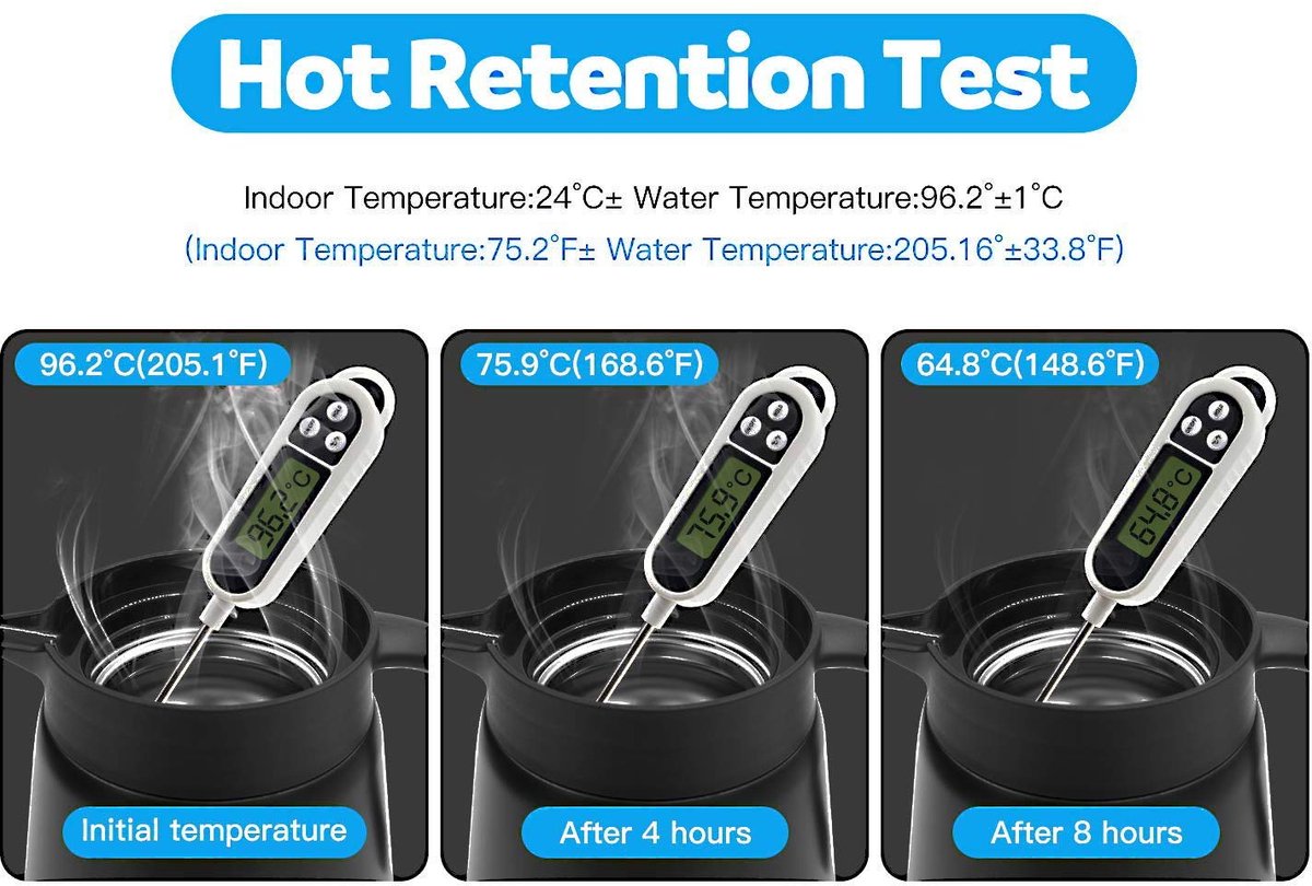 Geïsoleerde koffiekan van roestvrij staal 680 ml - Dubbelwandige vacuümgeïsoleerde thermoskan voor het bewaren van warme en koude dranken, multifunctioneel voor koffie, thee, melk en dranken (zwart) — cadeau in Koken & Dineren - foto 3
