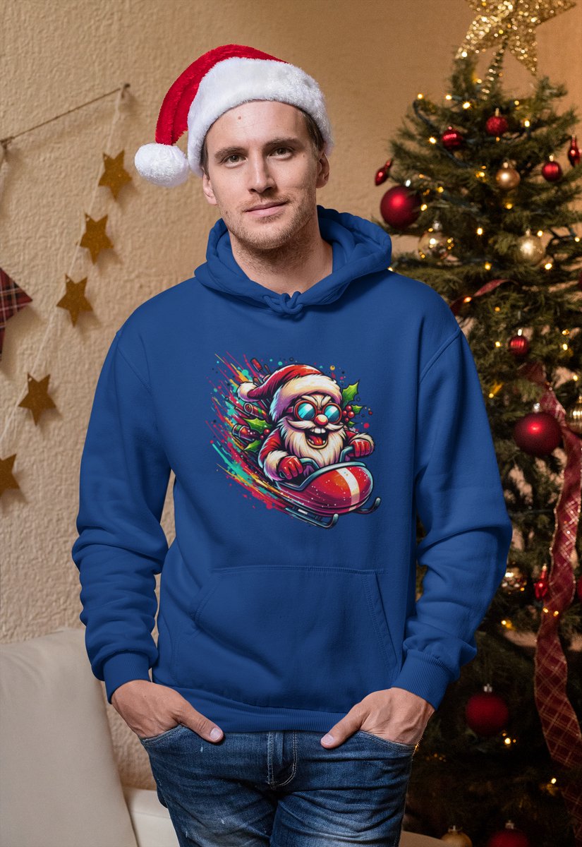 Turbo Santa Santa - Kersttrui - Kerst Trui Navy - Grappig Kersttrui - Maat XXL - Limited Edition