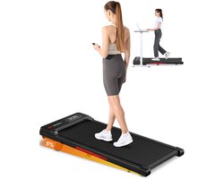 Loopband - Inklapbaar loopband Elektrisch met armleuningen, 1-8 km/u - met afstandsbediening en LCD-display - Walkingpad - Treadmill - Zilver